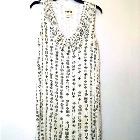 PEPIN Sleeveless Dress with Ruffle V-Neck size 4 - Picture 7 of 13